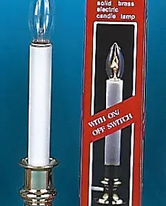 Brass electric candle lamp and box