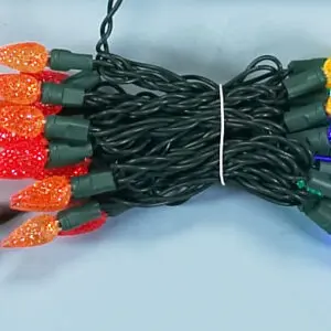 Festive decorative lights bundled together