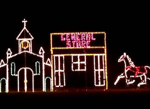 Western-themed holiday light display