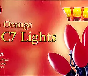 Orange C7 Halloween light set packaging