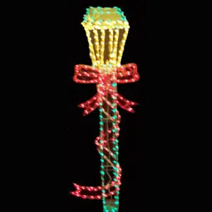 Holiday lantern wrapped in festive lights