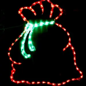 Glowing sack with red and green lights