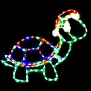 Turtle-shaped holiday light decoration