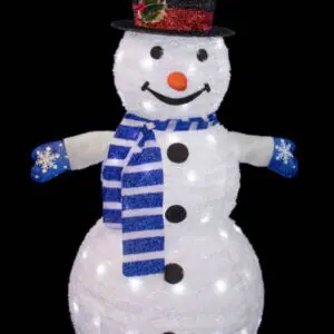 Illuminated snowman decoration with hat
