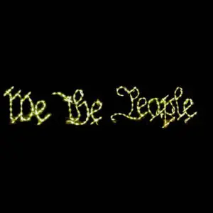 Glowing text: We The People
