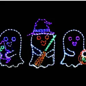 Halloween ghosts with lights and props
