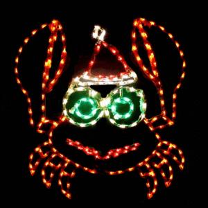 Crab-shaped holiday lights display