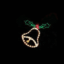 Holiday bell lights on dark background